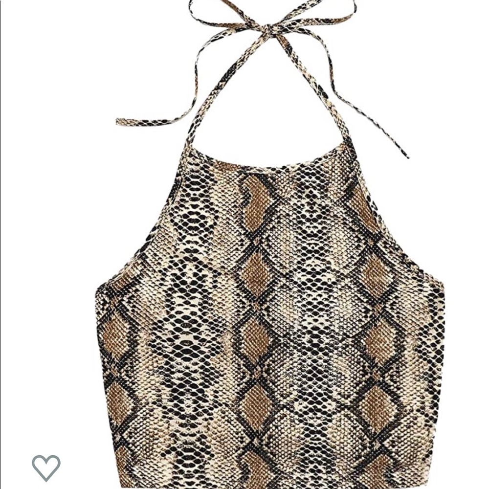 Shein snake print halter top